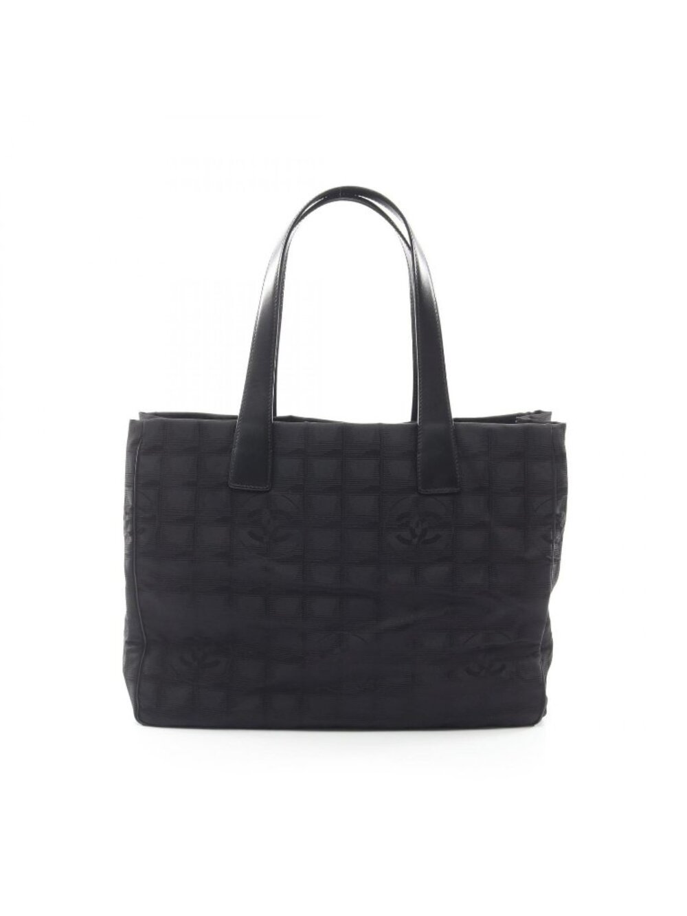 Chanel Tote Bag New Travel Line MM Black Leather MM
